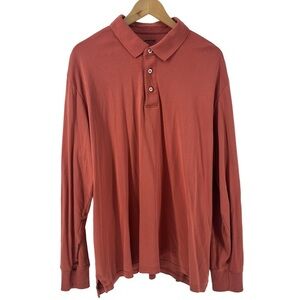 Lands’ End Traditional Fit Mens Polo Shirt Long Sleeve (Burnt Orange) XXL 10472
